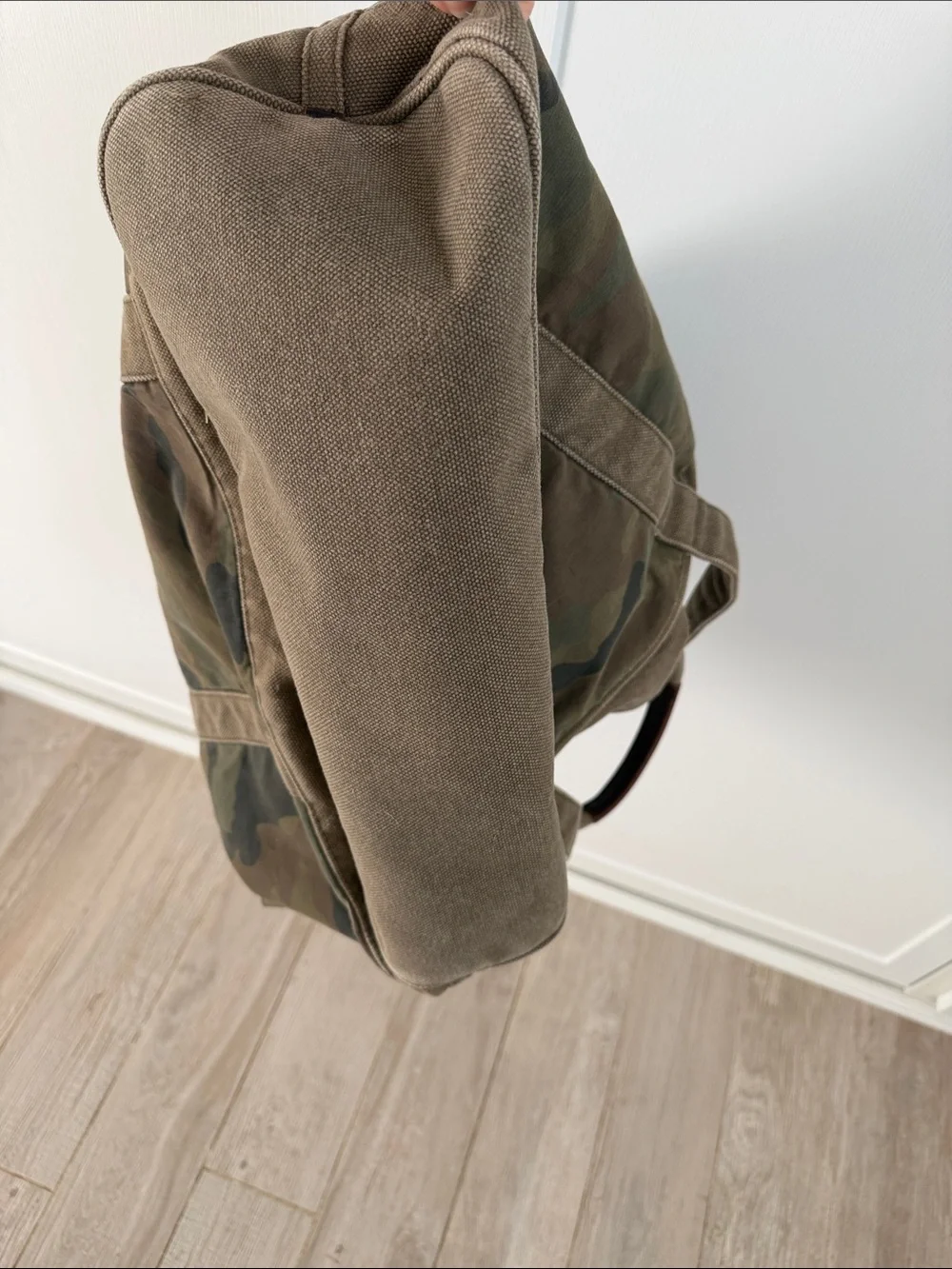 J CREW Camo Canvas Tote Bag - Military Green- distressed camo